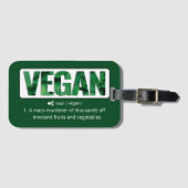 Funny Vegan Quotes Typography Bagagelabel (Voorkant (horizontaal))