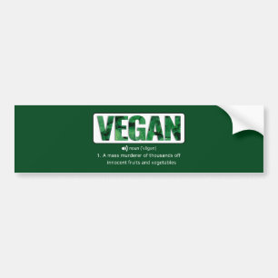 Funny Vegan Quotes Typography Bumpersticker