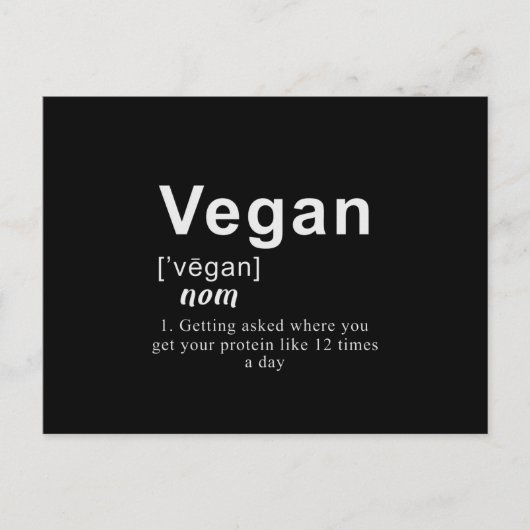 Funny Vegan Shirt - Vegan Definition Briefkaart (Voorkant)