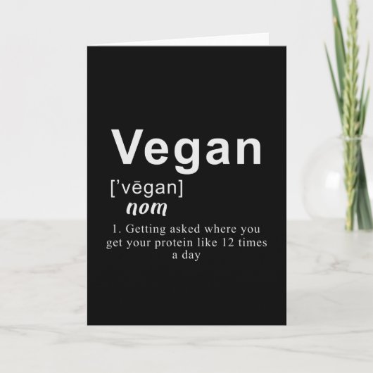 Funny Vegan Shirt - Vegan Definition Kaart (Voorkant)