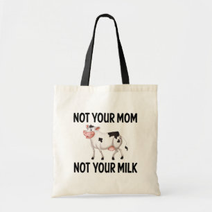 Funny Vegan, Vegetarian Cow/Milk Quote Tote Bag