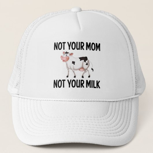 Funny Vegan, Vegetarian Cow/Milk Quote Trucker Pet (Voorkant)