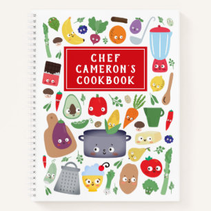 Funny Vegetable Fruit Facets Chef Kinder Cookbook Notitieboek