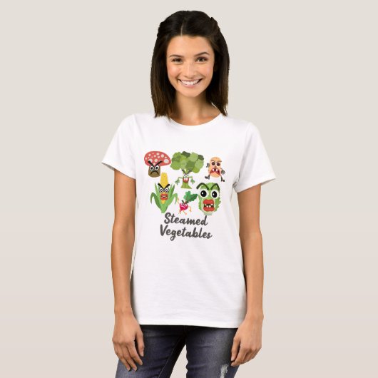 Funny Vegetable Pun T-Shirt voor Dames (Voorkant volledig)