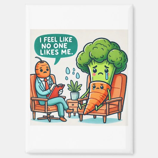 Funny Vegetable Therapy Cartoon Magneet (Voorkant)