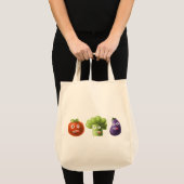 Funny Vegetables - Broccoli Tomato Eggplant Tote Bag (Voorkant (product))