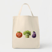 Funny Vegetables - Broccoli Tomato Eggplant Tote Bag (Voorkant)