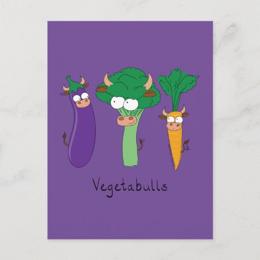 Funny Vegetables Cute Cartoon Kinder Briefkaart (Voorkant)