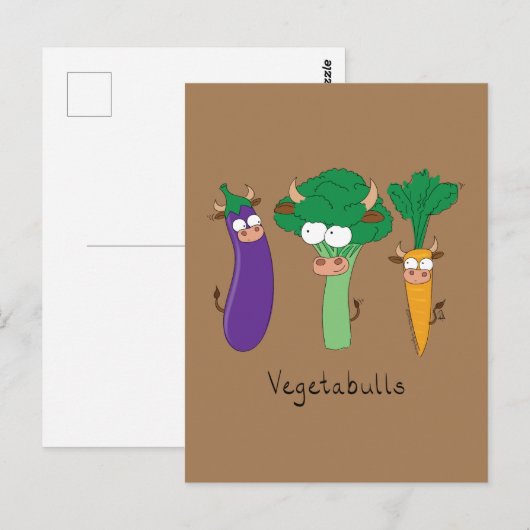 Funny Vegetables Cute Cartoon Kinder Briefkaart (Voorkant / Achterkant)