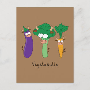 Funny Vegetables Cute Cartoon Kinder Briefkaart