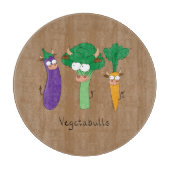 Funny Vegetables Cute Cartoon Kinder Snijplank (Voorkant)