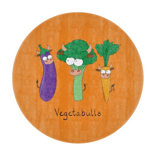 Funny Vegetables Cute Cartoon Kinder Snijplank (Voorkant)