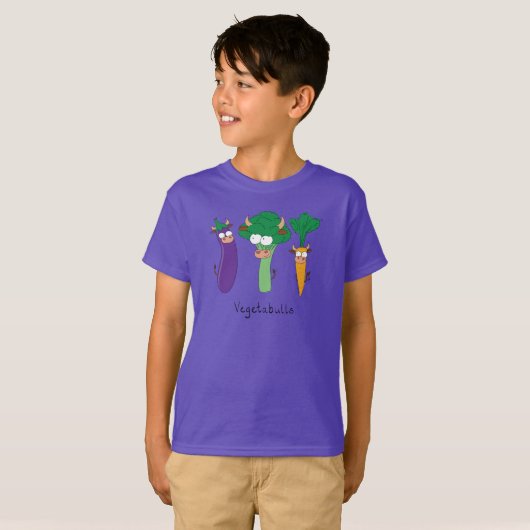 Funny Vegetables Cute Cartoon Kinder T-shirt (Voorkant volledig)
