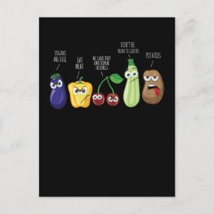 Funny Vegetables Humor Vegan Sarcastic Quote Briefkaart