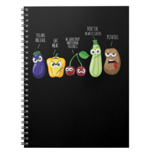 Funny Vegetables Humor Vegan Sarcastic Quote Notitieboek