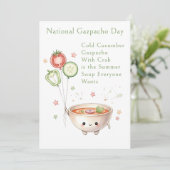 funny vegetables National Gazpacho Day Bedankkaart (Staand voorkant)