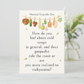 funny vegetables National Gazpacho Day Bedankkaart (Staand voorkant)