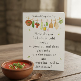 funny vegetables National Gazpacho Day Bedankkaart