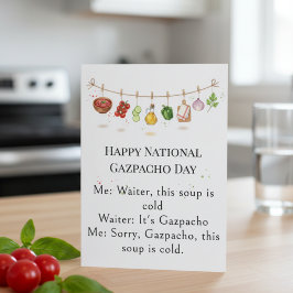 funny vegetables National Gazpacho Day Bedankkaart