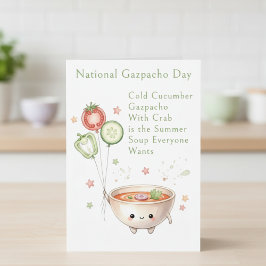 funny vegetables National Gazpacho Day Bedankkaart
