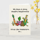 Funny Vegetarian of Vegan Valentijnsdag Card Kaart (Gele Bloem)