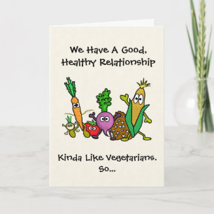 Funny Vegetarian of Vegan Valentijnsdag Card Kaart