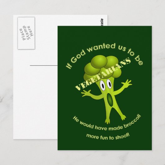 Funny Vegetarian Quote Briefkaart (Voorkant / Achterkant)