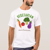 Funny Vegetarian Shirt - schattige kawaii-groenten (Voorkant)