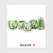 Funny Veggies Googly Eye Peppers Eten Humor Sticker (Vel)