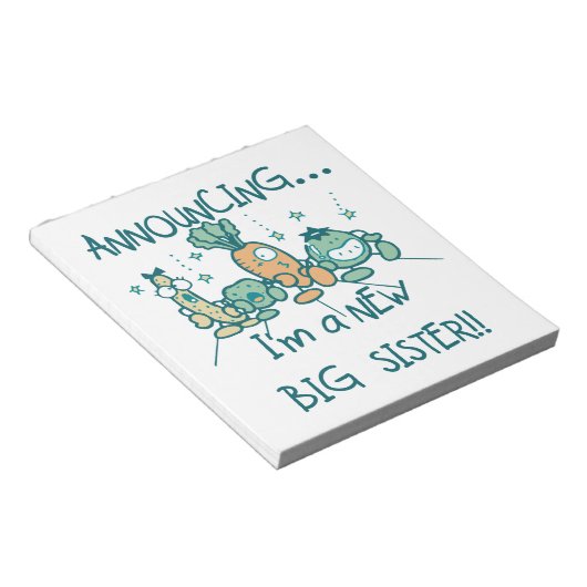 Funny Veggies New Big Sister Notitieblok (Schuin)