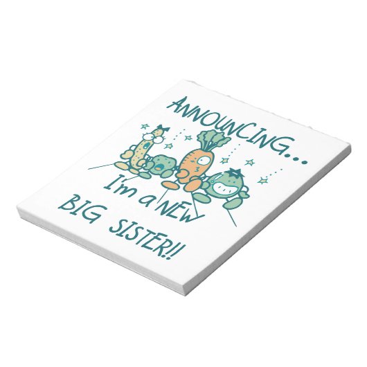 Funny Veggies New Big Sister Notitieblok (Linkerzijde)