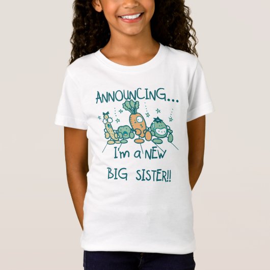 Funny Veggies New Big Sister T-shirt (Voorkant)