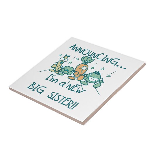 Funny Veggies New Big Sister Tegeltje (Zijkant)