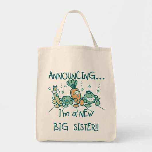 Funny Veggies New Big Sister Tote Bag (Voorkant)