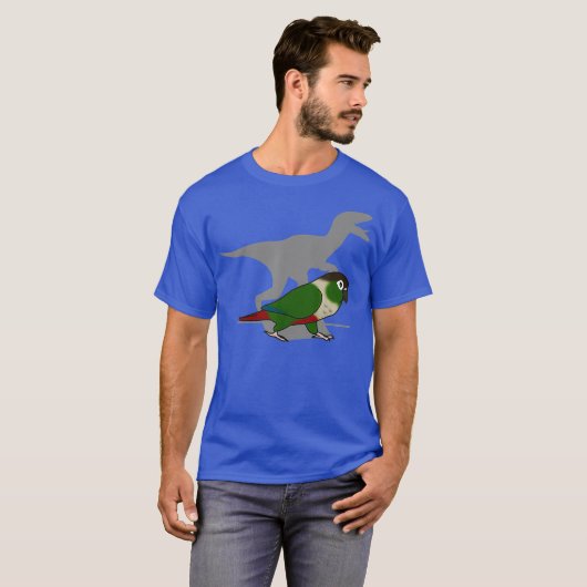 Funny Velociraptor Green Cheeked Conure Birb T-shirt (Voorkant volledig)