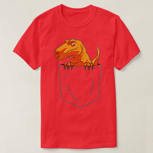 Funny Velociraptor Raptor in Pocket Dinosaur Bank T-shirt (Design voorkant)