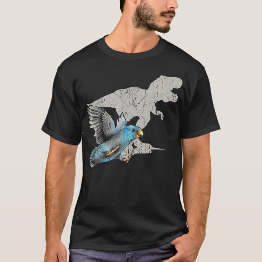 Funny Velociraptor Turquoise Parrotlet Cute T-shirt (Voorkant)