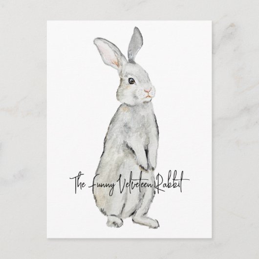 Funny velvet konijn briefkaart (Voorkant)