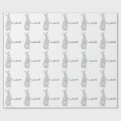 Funny velvet konijn cadeaupapier (Vlak)