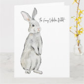 Funny velvet konijn kaart (Gele Bloem)