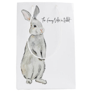 Funny velvet konijn medium cadeauzakje