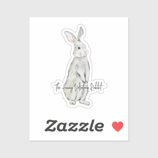 Funny velvet konijn sticker (Vel)