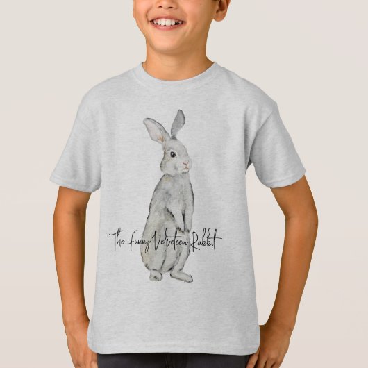 Funny velvet konijn t-shirt (Voorkant)