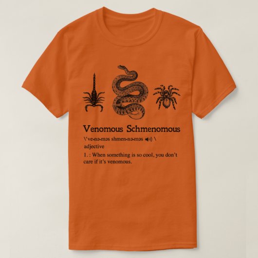 Funny Venomous Scorpion Snake Tarantula T-shirt (Design voorkant)