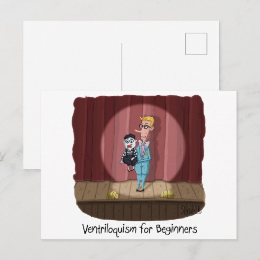Funny Ventriloquism voor Beginners Kaart of gift. (Voorkant / Achterkant)