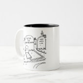 Funny Ventriloquist Joke over Ventriloquisme Tweekleurige Koffiemok (Voorkant links)