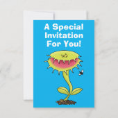 Funny Venus vliegt met plant cartoon Kaart (Achterkant)