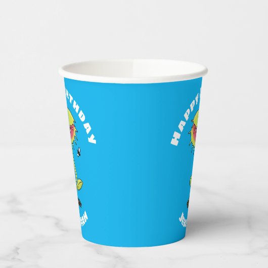 Funny Venus vliegt met plant cartoon Papieren Bekers (Links)