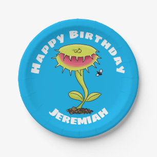 Funny Venus vliegt met plant cartoon Papieren Bordje