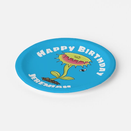 Funny Venus vliegt met plant cartoon Papieren Bordje (Gekanteld)